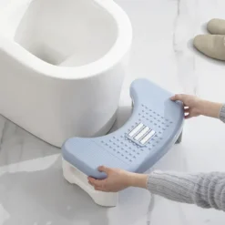 Sammenklappelig toiletstol, hukende afføringsskammer, pottestol white