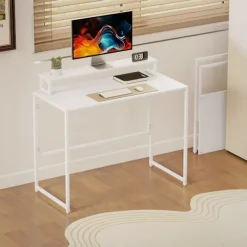 Sammenklappeligt computerbord med skærmstativ, 100 x 48 cm