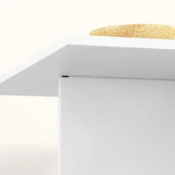 Sammenklappeligt spisebord, mobilt køkkenbord til 2-4 personer med åbne hylder, 1 skuffe, klapbord til små rum, spisestue 114,5 x 70 x 75 cm, hvid