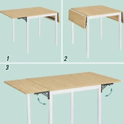 Sammenklappeligt spisebord til 2-4 personer, pladsbesparende design
