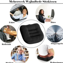 Sædepude/Booster sæde bil, sædepude/stol pude 40x40 kontorstol ergonomisk ortopædisk sædepude til spisebordstole