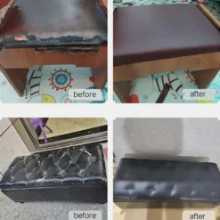 Selvklæbende læder fix reparationsindretning patch til sofa brun 2 stk 20x30 cm ark brun