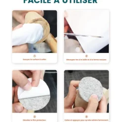 Selvklæbende møbelglider, møbelstolglider 3 ruller (100 * 10cm+100 * 5cm+100 * 2cm), stolpude 4mm-tyk filtglider