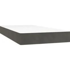 Seng - Maison Exclusive - 90x200 cm - Mørkegrå velour - Pocketfjedre madras - Justerbar hovedgærde