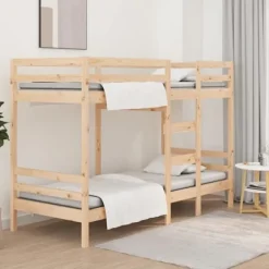 Seng i højden - Eksklusivt hus - 75x190 cm (uden madras) - Massivt fyrretræ - Sikkerhedsgelænder
