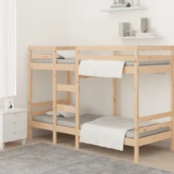 Seng i højden - Eksklusivt hus - 75x190 cm (uden madras) - Massivt fyrretræ - Sikkerhedsgelænder