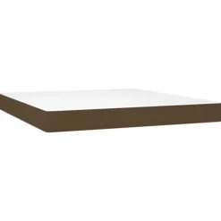 Seng med bund og madras - Eksklusivt hjem - Farvet LED - Madras 180x200 20 cm pocketfjedre - Brun stof