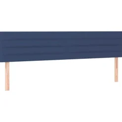 Seng med lameller og madras - Blå - 200x200 cm - Justerbar hovedgærde - Topmadras inkluderet