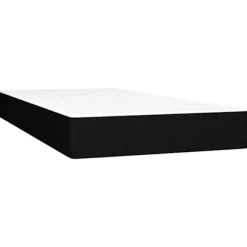 Seng med lameller og madras - Eksklusivt Hus - 200x200 cm - Sort Stof - 2 pladser