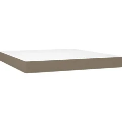 Seng med lameller og madras - Eksklusiv Hjem - 180x200 cm - Taupe Stoff - Farverig LED