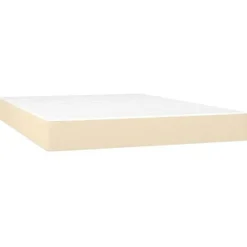 Seng med madras - Eksklusivt hus - 140x200 cm - Justerbar hovedgærde - Creme farvet stof - 2 personer