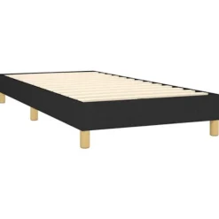 Seng med madras - Eksklusivt hus - 100x200 cm - Justerbar hovedgærde - Sort - 2 pladser