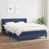 Seng med madras - Eksklusivt Hus - 140x200 cm - Justerbar sengegavl - Blåt stof