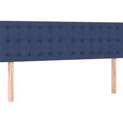 Seng med madras - Eksklusivt Hus - 140x200 cm - Justerbar sengegavl - Blåt stof