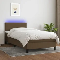Seng med polstret top - Maison Exclusive - 90x190 cm - Madras med pocketfjedre - Farvet LED-bånd