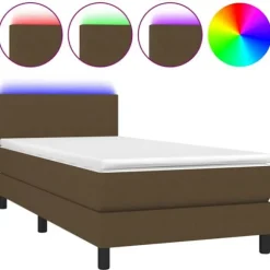 Seng med polstret top - Maison Exclusive - 90x190 cm - Madras med pocketfjedre - Farvet LED-bånd