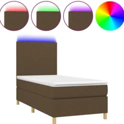 Seng med polstret top - Maison Exclusive - 90 x 190 cm - Madras 20 cm med pocketfjedre - LED-stribe