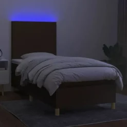 Seng med polstret top - Maison Exclusive - 90 x 190 cm - Madras 20 cm med pocketfjedre - LED-stribe