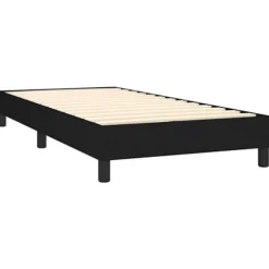 Seng og madras 1 plads - Maison Exclusive - 80x200 cm - Sort stof - Madras 20 cm pocketfjedre