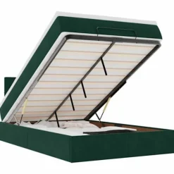 Seng ottoman - Maison Exclusive - Mørkegrøn velour - 120x190 cm - Hydraulisk opbevaring Mørkegrøn