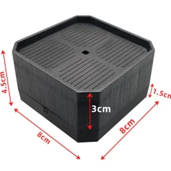 Sengben Løfter Møbel Løfter Seng Løfter Fod Løfter, Øg Højden med 4CM eller 8CM (4 Pak, Sort)