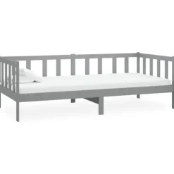 Sengebænk - Eksklusivt Hus - Madras 90x200 cm - Massivt fyrretræ - Vaskbare betræk Grå