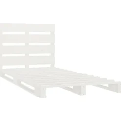 Sengebund - Eksklusivt Hus - Massiv fyrretræ - 90x200 cm - Hvid - 1 plads Vit