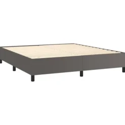 Sengebund med lameller - Eksklusiv hus - 160x200 cm - Kunstlæder - Farvet LED - Justerbar hovedgavl