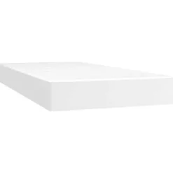 Sengebund med lameller og madras - Eksklusiv Hus - 80x200cm - Farvet LED - Hvidt kunstlærred