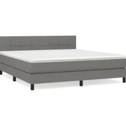 Sengebund med lameller og madras - Eksklusiv hus - 160x200cm - Justerbar hovedgærde - Mørkegrå