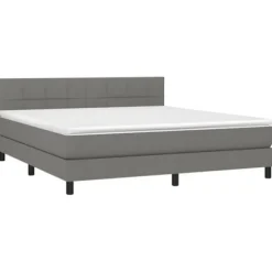 Sengebund med lameller og madras - Eksklusiv hus - 160x200cm - Justerbar hovedgærde - Mørkegrå