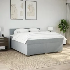 Sengebund med madras - Eksklusivt hjem - 180x200cm - Aftageligt betræk - Blødt stof