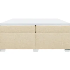Sengebund med madras - Eksklusiv Hus - 200x200 cm - Cremefarvet stof - 2 pladser