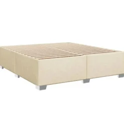 Sengebund med madras - Eksklusiv Hus - 200x200 cm - Cremefarvet stof - 2 pladser