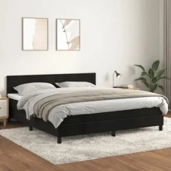 Sengebund med madras - Eksklusivt Hus - Sort - 160x200 cm - Justerbar hovedgærde