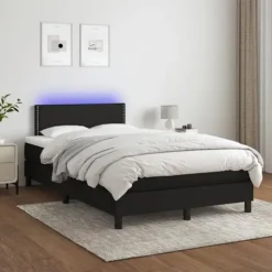 Sengestel - Maison Exclusive - Sort - 120x190 cm - Farvet LED-bånd