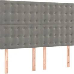 Sengestel med lameller og madras - Maison Exclusive - 140x200cm - Lys grå velour - Justerbar hovedgærde