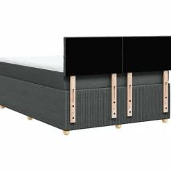 Sengestel med madras - Eksklusivt hjem - 140x200cm - Mørkegrå - Pocketfjedre