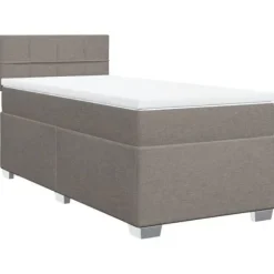 Sengestel med madras - Eksklusivt hjem - Taupe - 90x190 cm - Aftageligt betræk