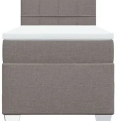 Sengestel med madras - Eksklusivt hjem - Taupe - 90x190 cm - Aftageligt betræk
