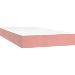 Sengestel med madras - Eksklusiv Hus - 120x190 cm - Rosa velour - Pocketfjedre
