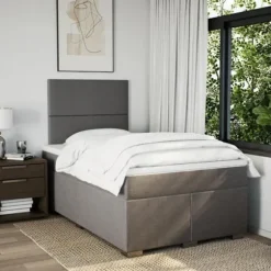 Sengestel med madras - Eksklusiv Hus - Taupe - 120x200 cm - Indbyggede LED