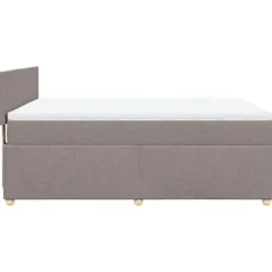 Sengestel med madras - Eksklusivt hjem - 160x200 cm - Taupe stof - Maksimal afslapning