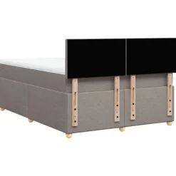 Sengestel med madras - Eksklusivt hjem - 160x200 cm - Taupe stof - Maksimal afslapning