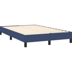 Sengestel med madras - Eksklusivt hjem - 120x190 cm - Blå stof - Farvet LED