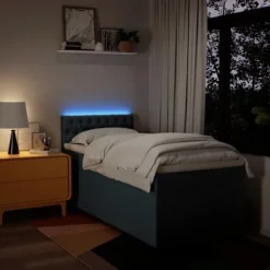 Sengestel med madras - Eksklusivt hjem - Blå - 80x200 cm - Indbyggede LED