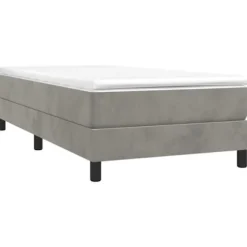 Sengramme - Exclusiv Hus - Blødt Velour - 90x190 cm - Robuste Ben ljusgrått