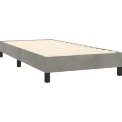 Sengramme - Exclusiv Hus - Blødt Velour - 90x190 cm - Robuste Ben ljusgrått