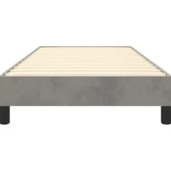 Sengramme - Exclusiv Hus - Blødt Velour - 90x190 cm - Robuste Ben ljusgrått