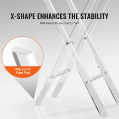 Sidebord - DUOKU - JYFT-001R - Transparent Akryl - Foldbart X-fod - 40 cm bred Transparent
